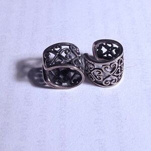 Elegant Sterling Silver Filigree Ear Cuffs